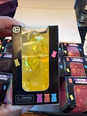 Iridescent Yellow Glitter Gummy Bear Figurine